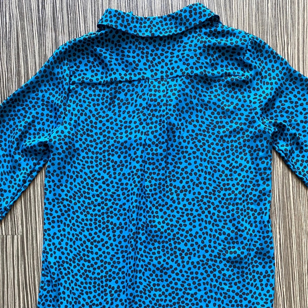 Turquoise Polka-Dot Button Up - image 6